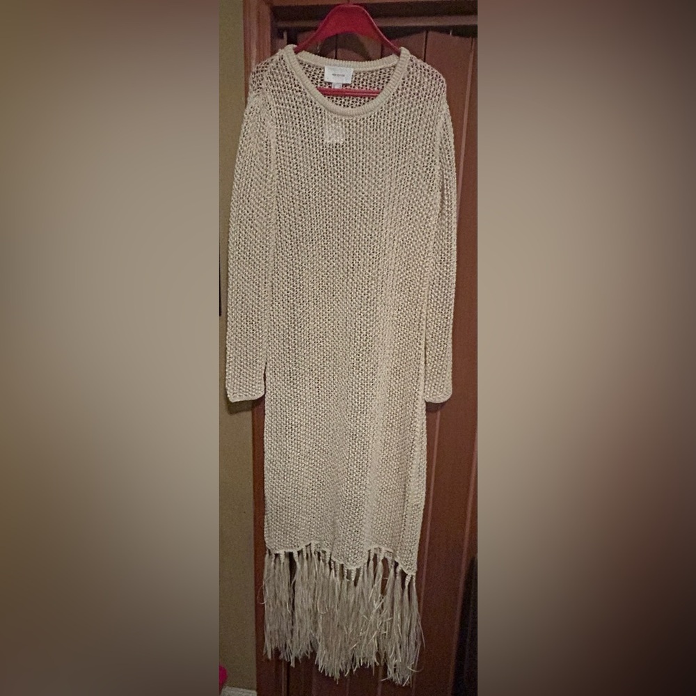 H&M Crochet look Dress beige NWT SOLD OUT SIZE XL - Picture 8 of 11